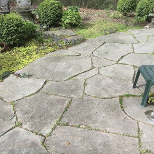 Irregular Stone Patio restoration BEFORE