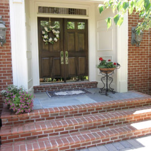 Mortared Brick and Stone Front Porch After