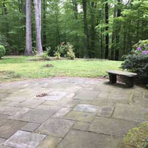 Stone and Brick Patio BEFORE